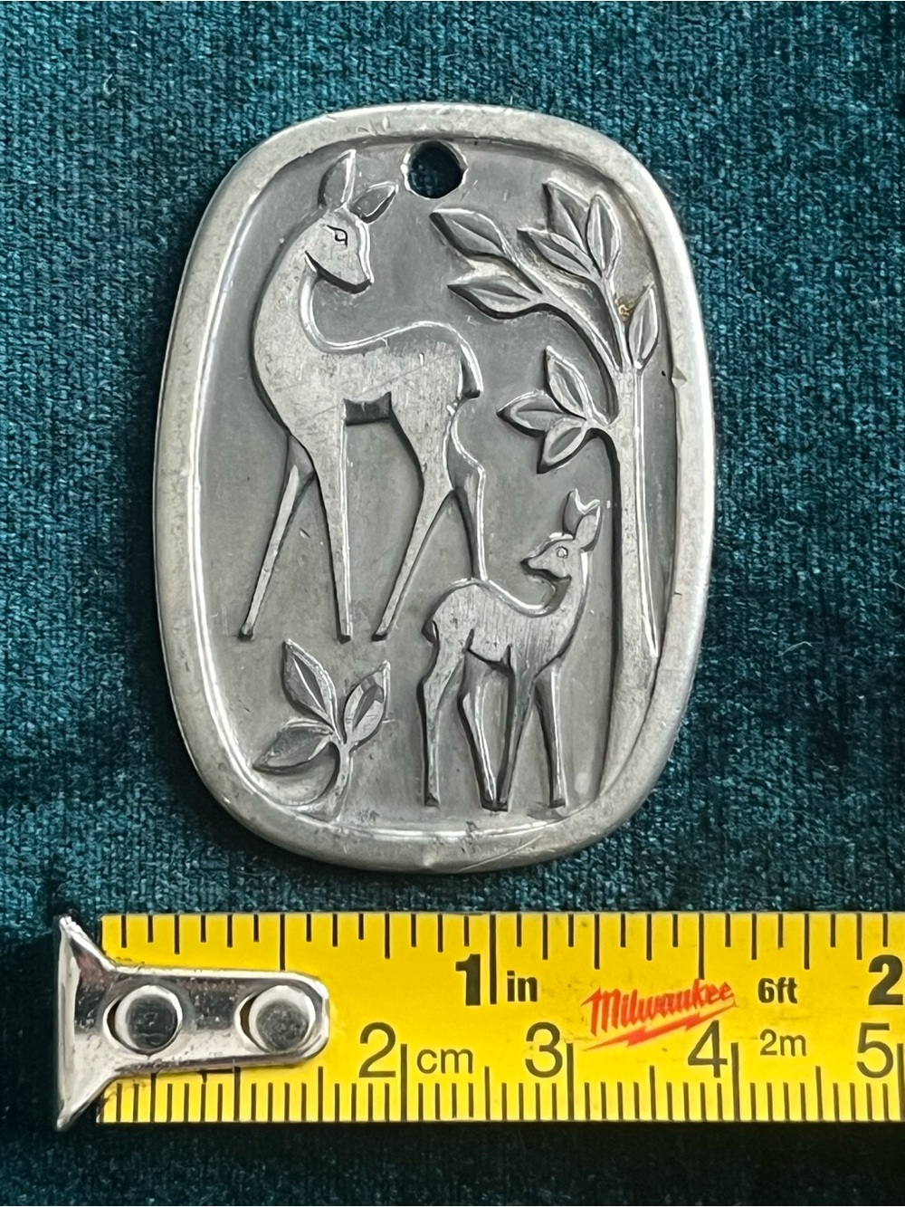 Vintage Norwegian Pewter Deer Pendant Hardanger Norway MCM - Picture 6 of 8